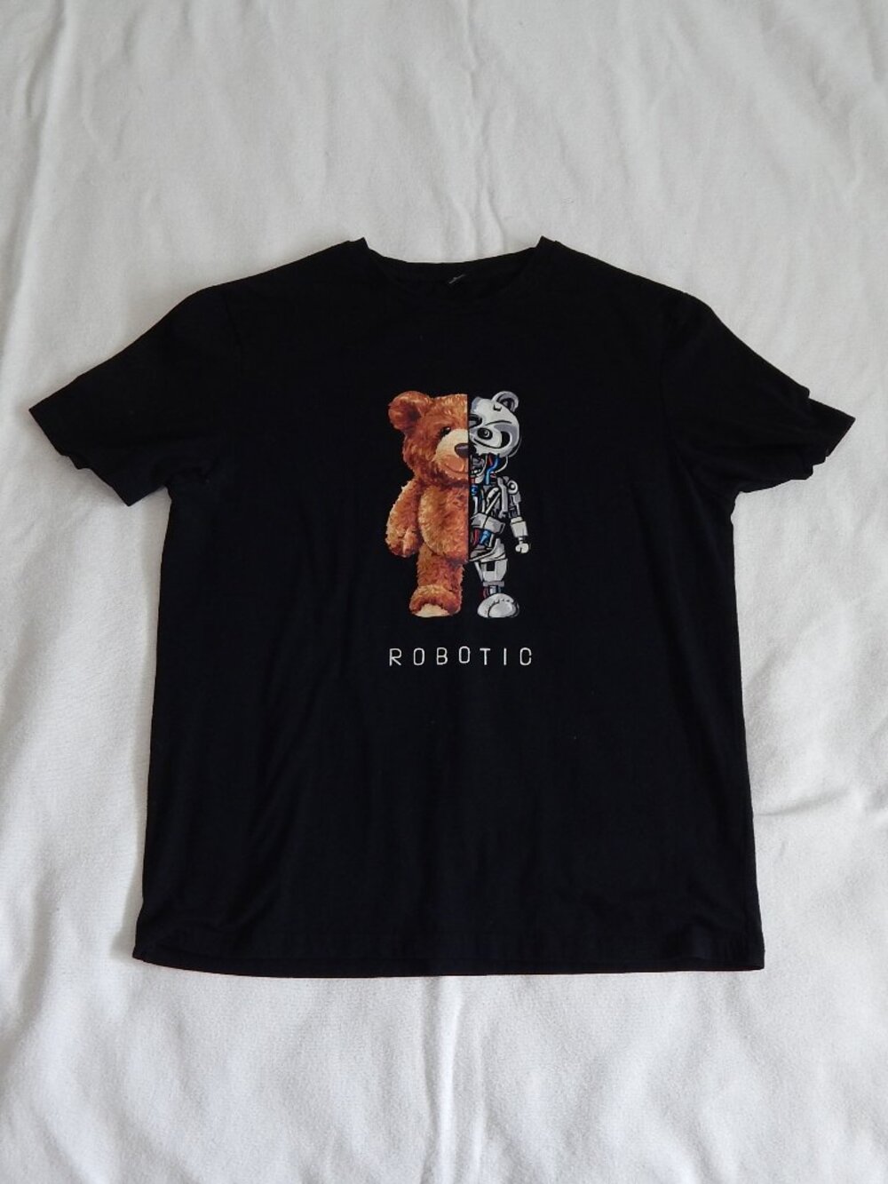 Manfinity Robot Teddy Bear Graphic T-Shirt - Kids Medium